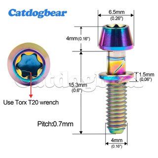 Bu lông lục giác bằng titan M4x15.3mm kèm vòng đệm titan cho xe đạp Ritchey C260