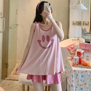 Bộ đồ ngủ không tay vest nữ dáng rộng và thoáng khí