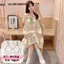 【Có miếng độn ngực】Đầm ngủ nữ mới thu đông 2026 – In hình dễ thương – Cotton 100% thoáng mát – Dáng rộng tay ngắn dài chấm gót – Thoải mái mặc nhà hoặc đi chơi – Váy ngủ nữ đẹp