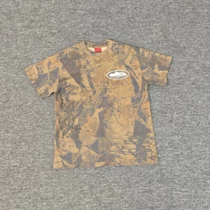 Áo thun ngắn tay cỡ lớn phong cách CRTZ Unisex màu vàng Camo, in Logo Mini
