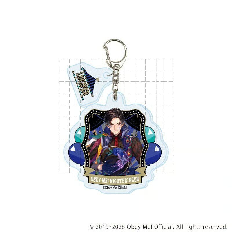 Hãy vâng lời tôi! Nightbringer Chơi Thẻ & Mammon Acrylic Đứng Móc Khóa Anime Để Bàn Hiển Thị