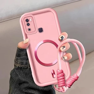 Ốp Lưng Cho Infinix Hot 9 Play Hot 9 Silicone TPU Mờ Phong Cách Vỏ Điện Thoại Kim Loại Thẩm Mỹ Từ Tính Thiết Kế Mới Miễn Phí Tinh Tế Treo Dây