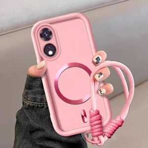 Ốp Lưng Cho OPPO A60 Silicon TPU Phong Cách Mờ Vỏ Điện Thoại Kim Loại Thẩm Mỹ Từ Tính Thiết Kế Mới Miễn Phí Tinh Tế Treo Dây