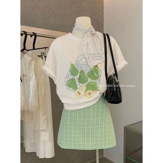 Áo thun nữ tay ngắn cổ tròn, cotton, họa tiết hoạt hình in nổi bật