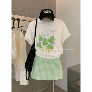 Áo thun nữ tay ngắn cổ tròn, cotton, họa tiết hoạt hình in nổi bật