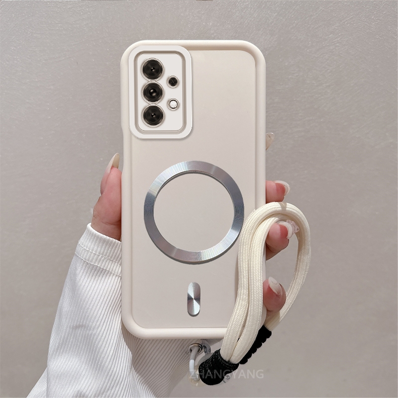 Ốp Lưng Cho Samsung A13 4G A13 5G A23 Silicone TPU Mờ Phong Cách Vỏ Điện Thoại Kim Loại Thẩm Mỹ Từ Tính Thiết Kế Mới Miễn Phí Tinh Tế Treo Dây
