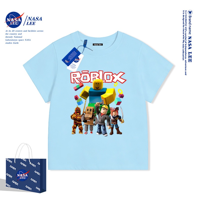 Áo Thun Roblox Cho Bé Trai - Cotton 100%, Cổ Tròn, Hàng Mới Mùa Hè