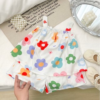 MuyoNowo Trẻ Em 2 Chiếc Quần Short Camisole Cool Strawberry In Rayon Lyocell Trang Phục Mùa Hè