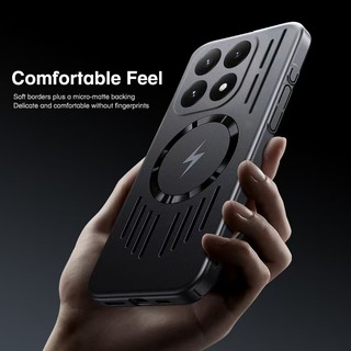 Dành Cho XiaoMi 15T 14 Pro 15T Pro 15 14 15 Pro Ốp Điện Thoại rỗng Tản Nhiệt Hút Từ Tính Bao Gồm Chống Rơi Và Chống Sốc Vỏ Bảo Vệ Điện Thoại