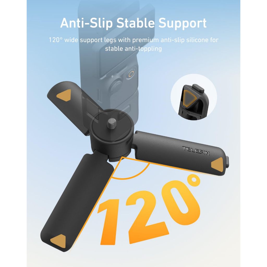 Chân máy mini kiêm tay cầm cho máy ảnh và điện thoại DJI Osmo Pocket 3/4  Giá đỡ để bàn kiêm tay cầm mở nhanh một chạm với vít 1/4 inch, dùng cho action camera, điện thoại và thiết bị kỹ thuật số