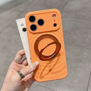 Ốp điện thoại giá đỡ từ tính xoay 360 độ chính xác Ripple thích hợp cho iPhone 15 16 17 Pro Max bao gồm tất cả vỏ silicon chống rơi và chống bụi bẩn