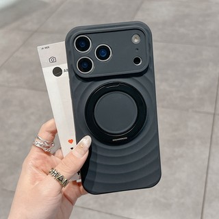 Ốp điện thoại giá đỡ từ tính xoay 360 độ chính xác Ripple thích hợp cho iPhone 15 16 17 Pro Max bao gồm tất cả vỏ silicon chống rơi và chống bụi bẩn
