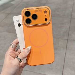 Ốp điện thoại silicon màu cam tích hợp cửa sổ lớn phù hợp cho iPhone 14 15 16 17 Pro Max bao gồm tất cả vỏ chống rơi và chống bụi bẩn