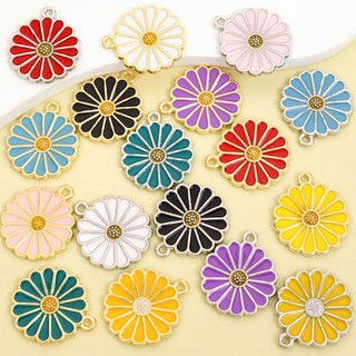 10 Chiếc Nhỏ Tươi Nhiều Màu Nhỏ Giọt Dầu Hoa Cúc Quyến Rũ Cho DIY Mùa Xuân Mùa Hè Thời Trang Vòng Cổ Bông Tai Vòng Tay Móc Khóa Túi Treo Trang Trí - Mặc Hàng Ngày & Trang Phục Kỳ Nghỉ