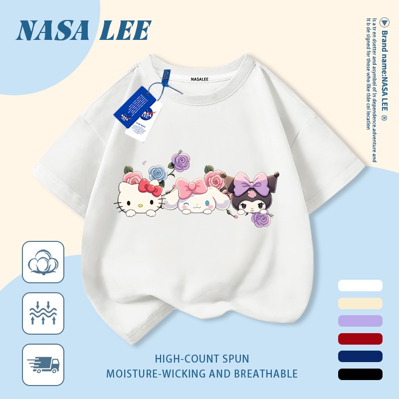 🎀 Giao hàng trong ngày 🎀 Áo thun trẻ em chủ đề vũ trụ cotton trắng thoáng khí in hình dễ thương thời trang, tay ngắn thoải mái cho bé 3-16 tuổi cả trai và gái.