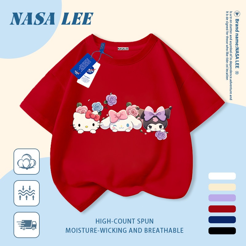 🎀 Giao hàng trong ngày 🎀 Áo thun trẻ em chủ đề vũ trụ cotton trắng thoáng khí in hình dễ thương thời trang, tay ngắn thoải mái cho bé 3-16 tuổi cả trai và gái.