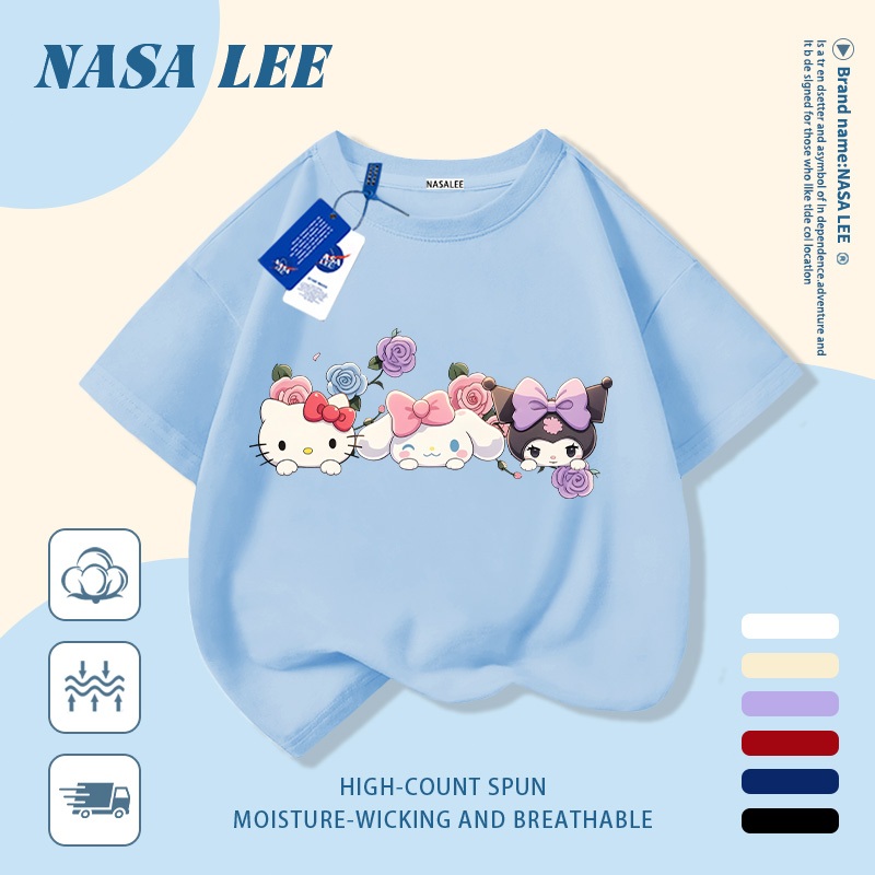 🎀 Giao hàng trong ngày 🎀 Áo thun trẻ em chủ đề vũ trụ cotton trắng thoáng khí in hình dễ thương thời trang, tay ngắn thoải mái cho bé 3-16 tuổi cả trai và gái.