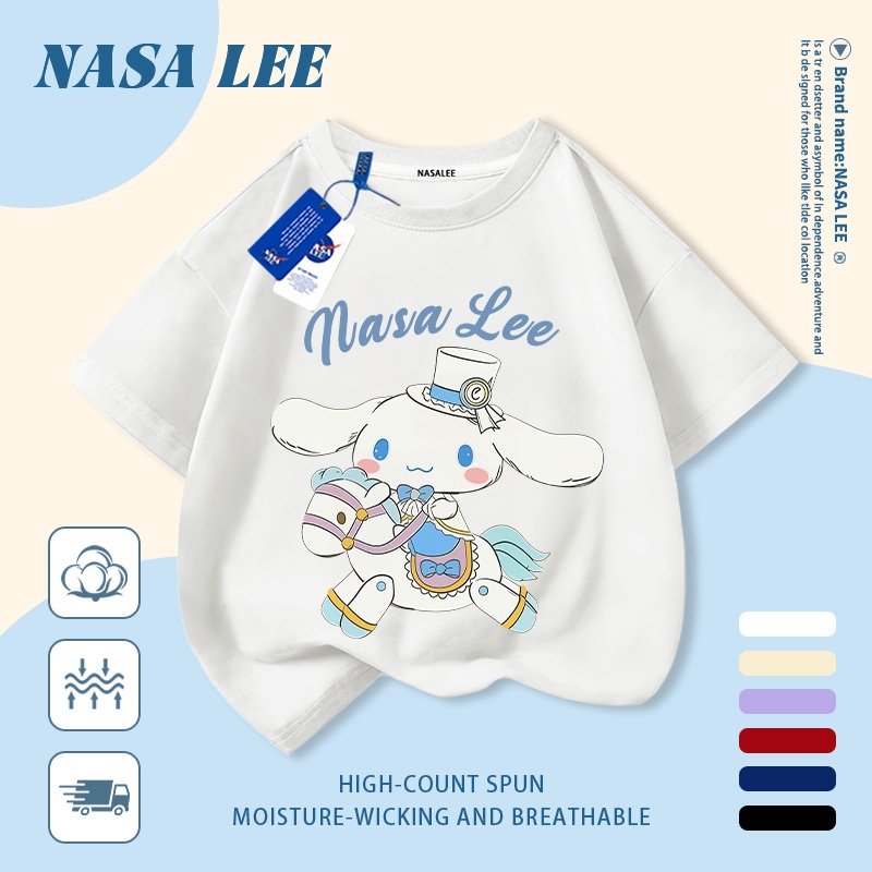 🔥 Giao hàng trong ngày 🔥 Áo thun trẻ em NASA cotton trắng thoáng khí in hình chó dễ thương thời trang, tay ngắn thoải mái cho bé 3-16 tuổi cả trai và gái.