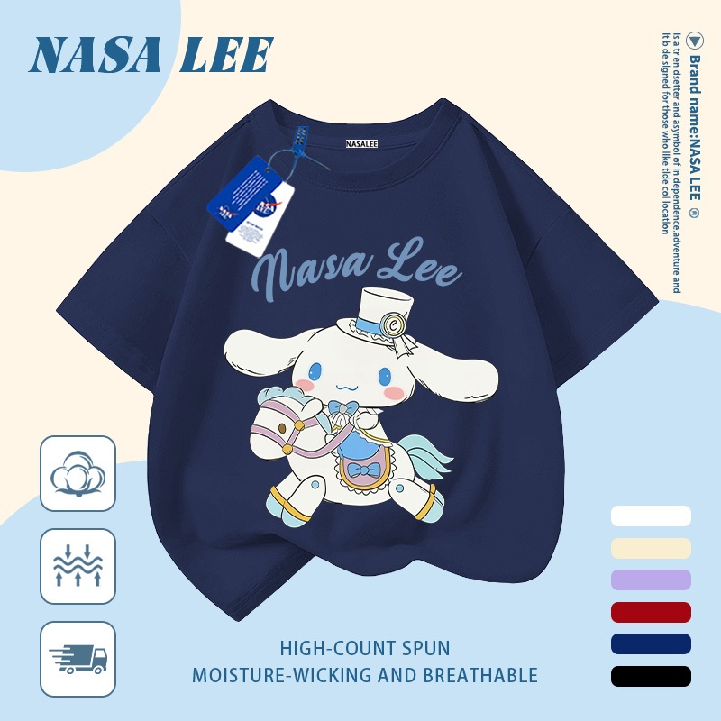 🔥 Giao hàng trong ngày 🔥 Áo thun trẻ em NASA cotton trắng thoáng khí in hình chó dễ thương thời trang, tay ngắn thoải mái cho bé 3-16 tuổi cả trai và gái.