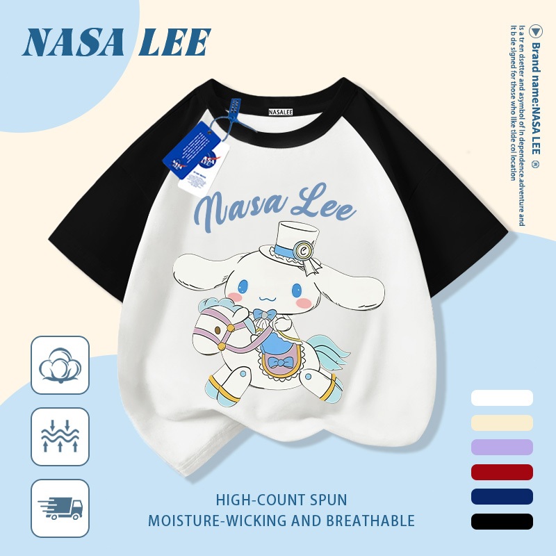 🔥 Giao hàng trong ngày 🔥 Áo thun trẻ em NASA cotton trắng thoáng khí in hình chó dễ thương thời trang, tay ngắn thoải mái cho bé 3-16 tuổi cả trai và gái.