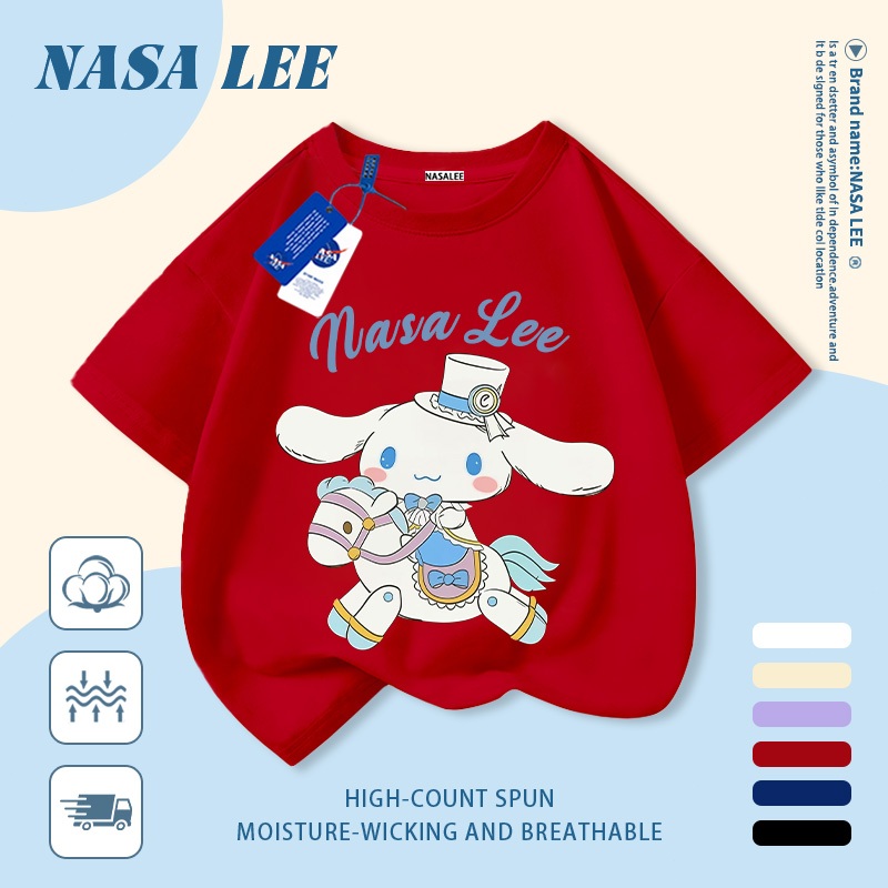 🔥 Giao hàng trong ngày 🔥 Áo thun trẻ em NASA cotton trắng thoáng khí in hình chó dễ thương thời trang, tay ngắn thoải mái cho bé 3-16 tuổi cả trai và gái.