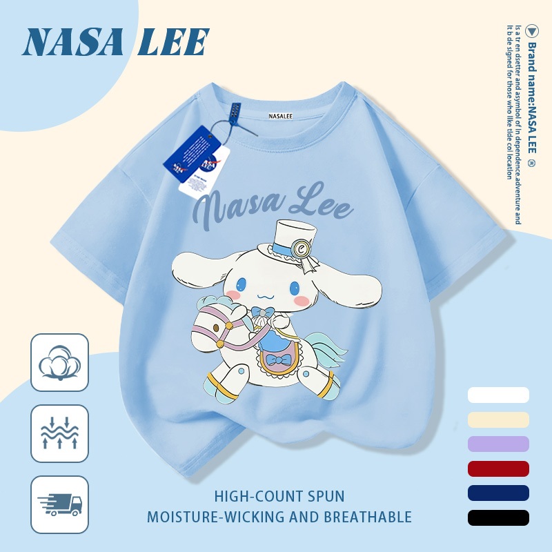 🔥 Giao hàng trong ngày 🔥 Áo thun trẻ em NASA cotton trắng thoáng khí in hình chó dễ thương thời trang, tay ngắn thoải mái cho bé 3-16 tuổi cả trai và gái.