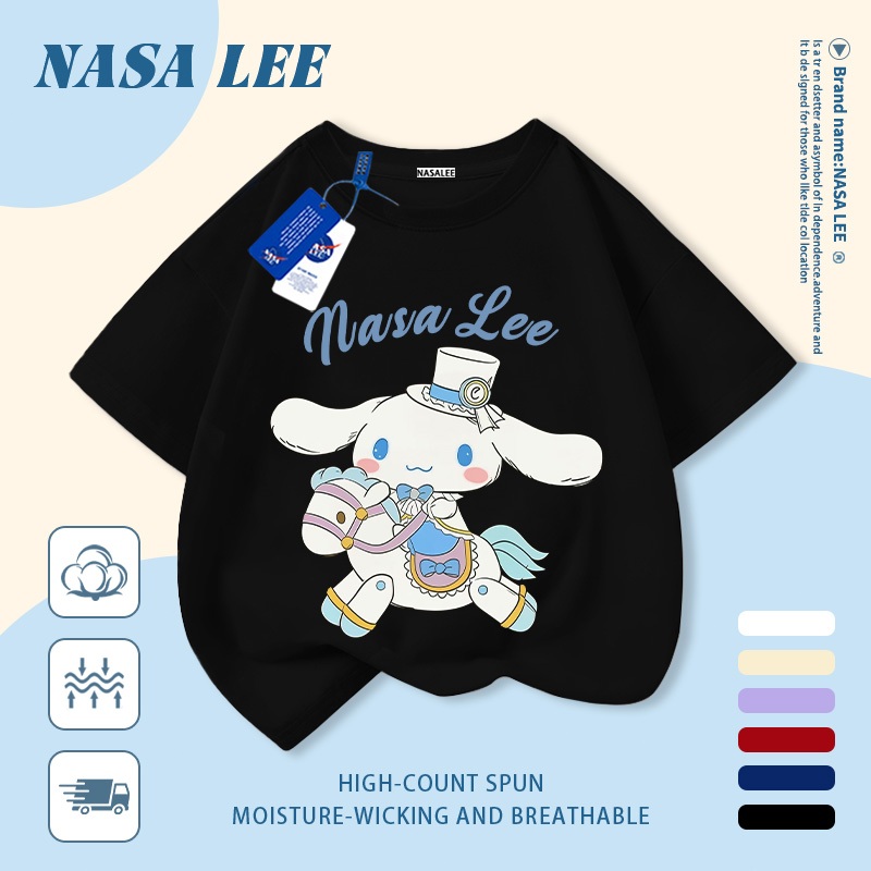 🔥 Giao hàng trong ngày 🔥 Áo thun trẻ em NASA cotton trắng thoáng khí in hình chó dễ thương thời trang, tay ngắn thoải mái cho bé 3-16 tuổi cả trai và gái.