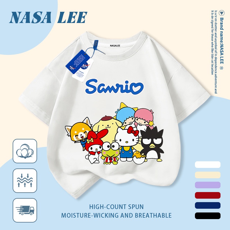 【Giao hàng trong ngày】 Áo thun trẻ em NASA cotton trắng thoáng khí in hình dễ thương thời trang, tay ngắn thoải mái cho bé 3-16 tuổi cả trai và gái.
