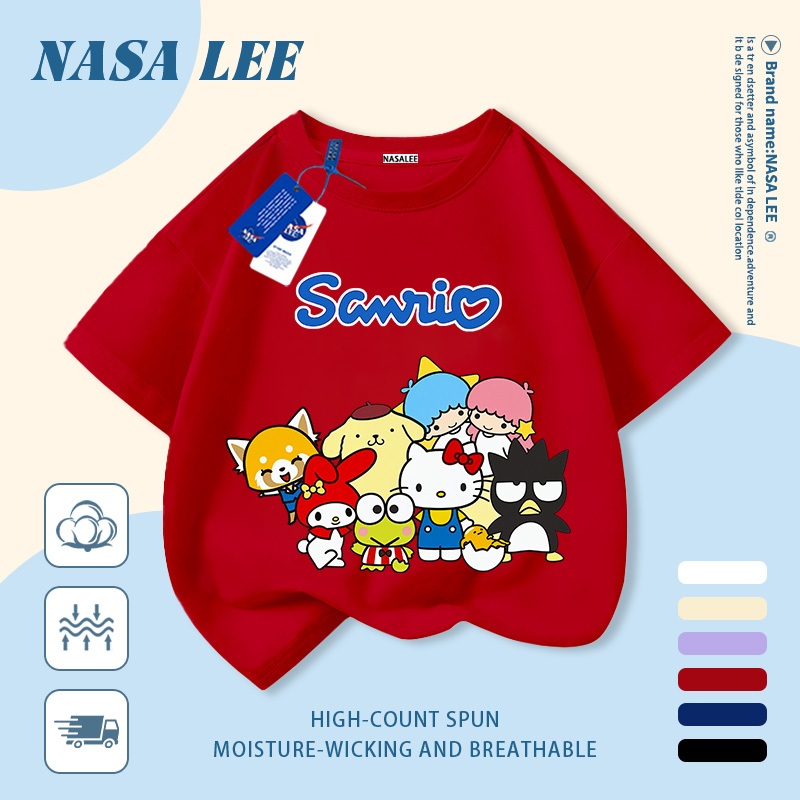 【Giao hàng trong ngày】 Áo thun trẻ em NASA cotton trắng thoáng khí in hình dễ thương thời trang, tay ngắn thoải mái cho bé 3-16 tuổi cả trai và gái.