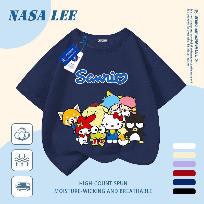 【Giao hàng trong ngày】 Áo thun trẻ em NASA cotton trắng thoáng khí in hình dễ thương thời trang, tay ngắn thoải mái cho bé 3-16 tuổi cả trai và gái.