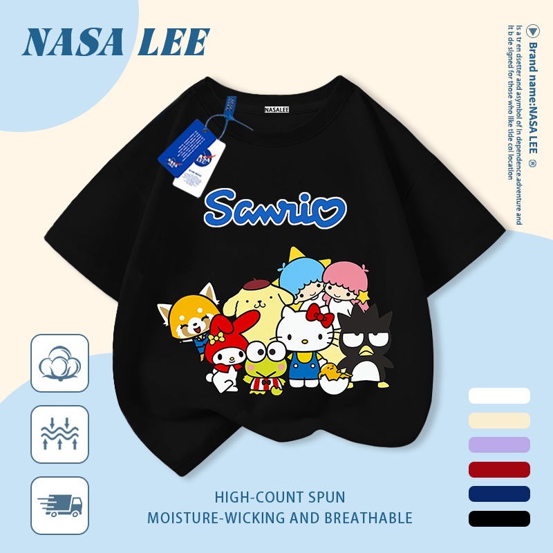 【Giao hàng trong ngày】 Áo thun trẻ em NASA cotton trắng thoáng khí in hình dễ thương thời trang, tay ngắn thoải mái cho bé 3-16 tuổi cả trai và gái.