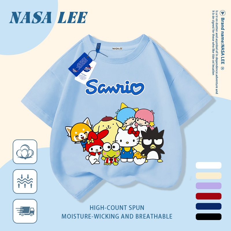【Giao hàng trong ngày】 Áo thun trẻ em NASA cotton trắng thoáng khí in hình dễ thương thời trang, tay ngắn thoải mái cho bé 3-16 tuổi cả trai và gái.