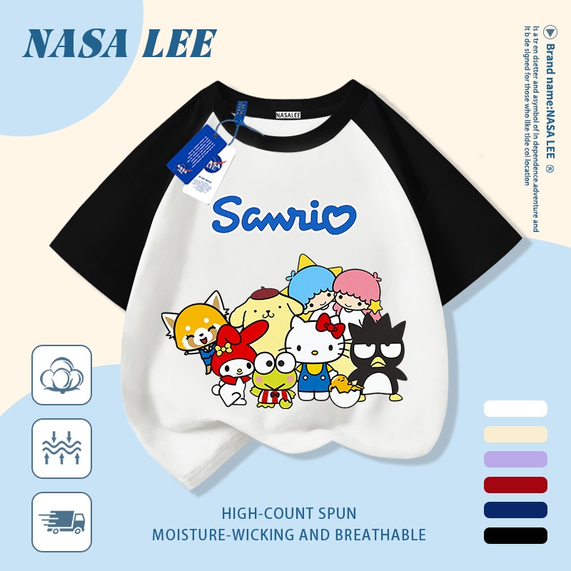 【Giao hàng trong ngày】 Áo thun trẻ em NASA cotton trắng thoáng khí in hình dễ thương thời trang, tay ngắn thoải mái cho bé 3-16 tuổi cả trai và gái.
