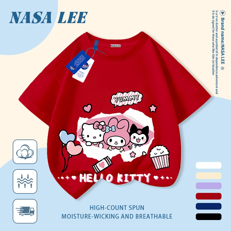 💕 Giao hàng trong ngày 💕 Áo thun trẻ em NASA cotton trắng thoáng khí in hình dễ thương phong cách thiếu nữ thời trang, tay ngắn thoải mái cho bé 3-16 tuổi cả trai và gái.