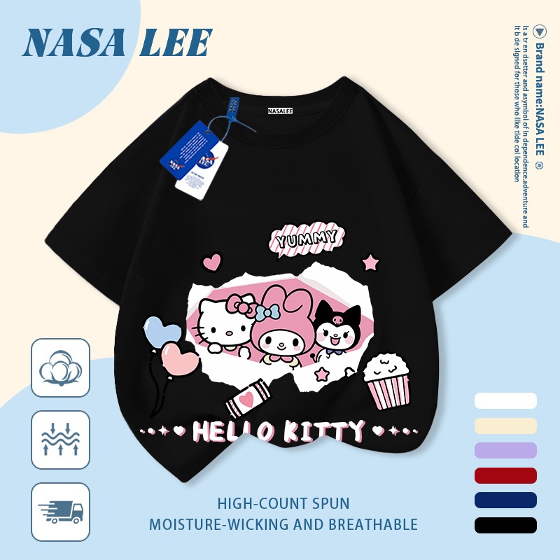 💕 Giao hàng trong ngày 💕 Áo thun trẻ em NASA cotton trắng thoáng khí in hình dễ thương phong cách thiếu nữ thời trang, tay ngắn thoải mái cho bé 3-16 tuổi cả trai và gái.