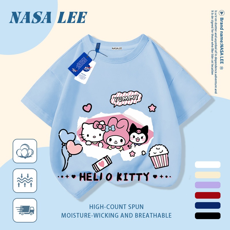 💕 Giao hàng trong ngày 💕 Áo thun trẻ em NASA cotton trắng thoáng khí in hình dễ thương phong cách thiếu nữ thời trang, tay ngắn thoải mái cho bé 3-16 tuổi cả trai và gái.