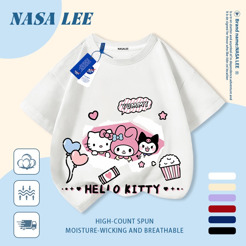 💕 Giao hàng trong ngày 💕 Áo thun trẻ em NASA cotton trắng thoáng khí in hình dễ thương phong cách thiếu nữ thời trang, tay ngắn thoải mái cho bé 3-16 tuổi cả trai và gái.