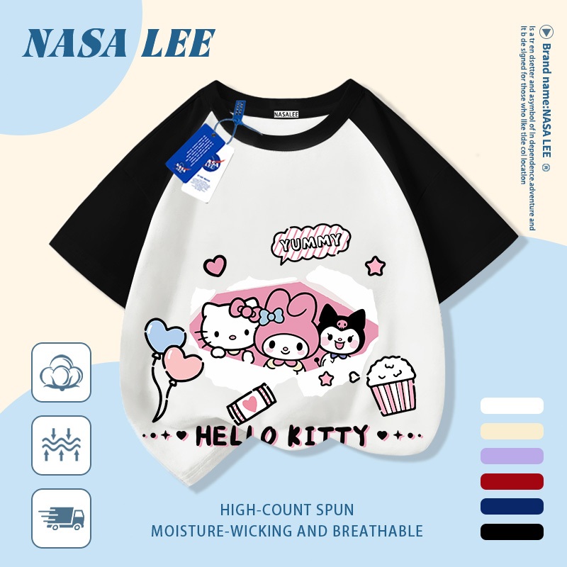 💕 Giao hàng trong ngày 💕 Áo thun trẻ em NASA cotton trắng thoáng khí in hình dễ thương phong cách thiếu nữ thời trang, tay ngắn thoải mái cho bé 3-16 tuổi cả trai và gái.
