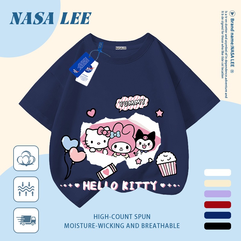 💕 Giao hàng trong ngày 💕 Áo thun trẻ em NASA cotton trắng thoáng khí in hình dễ thương phong cách thiếu nữ thời trang, tay ngắn thoải mái cho bé 3-16 tuổi cả trai và gái.