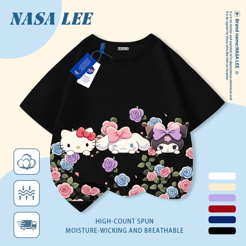 【Giao hàng trong ngày】 Áo thun trẻ em chủ đề vũ trụ cotton trắng thoáng khí in hình hoạt hình ngộ nghĩnh dễ thương thời trang, tay ngắn thoải mái cho bé 3-16 tuổi cả trai và gái.
