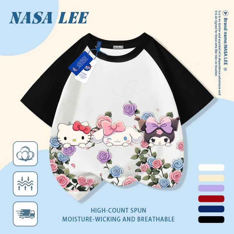 【Giao hàng trong ngày】 Áo thun trẻ em chủ đề vũ trụ cotton trắng thoáng khí in hình hoạt hình ngộ nghĩnh dễ thương thời trang, tay ngắn thoải mái cho bé 3-16 tuổi cả trai và gái.