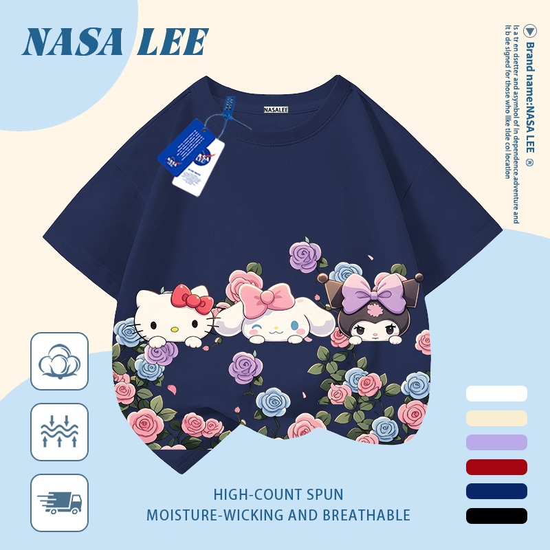 【Giao hàng trong ngày】 Áo thun trẻ em chủ đề vũ trụ cotton trắng thoáng khí in hình hoạt hình ngộ nghĩnh dễ thương thời trang, tay ngắn thoải mái cho bé 3-16 tuổi cả trai và gái.