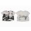 OFF-WHITE High Street Erd Style Unisex Vintage Rửa Đau Khổ Trừu Tượng In Hình Căn Hộ Phá Hủy Viền Áo Thun Trắng