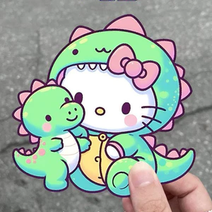 Khủng Long Xe Máy Điện Xe Máy Dán Xe Hoạt Hình Độc Đáo KITTY Cửa Sổ Cơ Thể Trầy Xước Chặn Miếng Dán Trang Trí