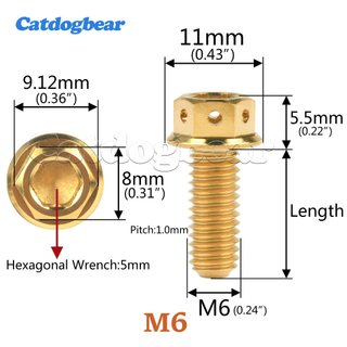Catdogbear Bạc đạn Titan Grade TC4/GR5 M6x10---75mm đa chiều, phù hợp sửa chữa và nâng cấp xe đạp ngoại thất