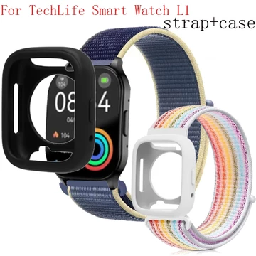 Đồng hồ thông minh TechLife L1 Vỏ đồng hồ thông minh Bảo vệ màn hình Vỏ phụ kiện cho đồng hồ thông minh TechLife Dây đeo L1 Dây đeo cổ tay thể thao Phụ kiện dây đeo Nylon