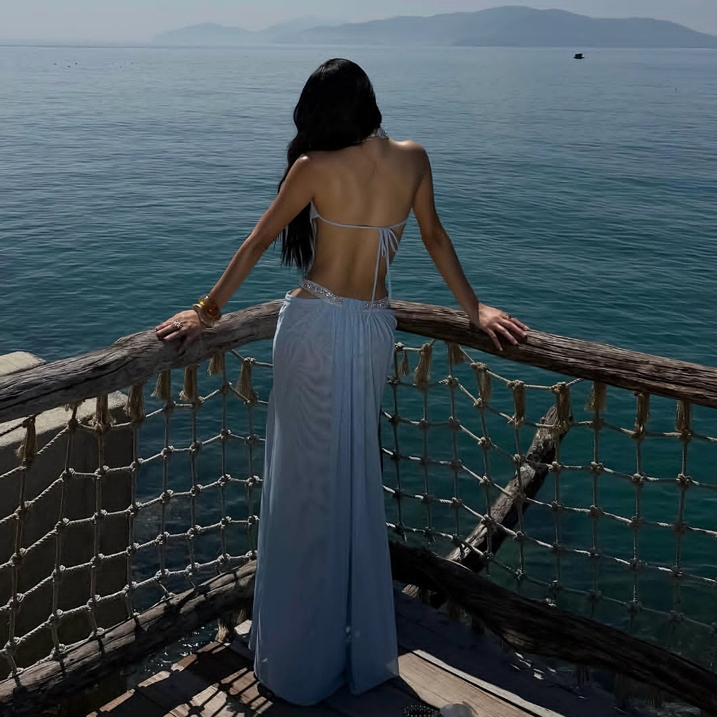 Klalien Váy Dự Tiệc Mùa Hè Fitted Waistline, Phong Cách Sexy cho Nữ