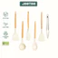 【Giá thấp lịch sử toàn shop】JEETEE Bộ Vá Xẻng Silicon Màu Xám & Màu Be 3/6 Món – Vá Canh, Xẻng Lật, Xẻng Lỗ, Cây Phết Dầu, Vá Mì Ý, Kẹp Gắp, Không Làm Trầy Nồi Chảo Chống Dính