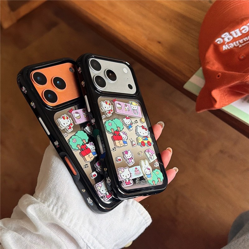 IPhone 17 Pro Max Mirror Cat pattern Vỏ điện thoại chất liệu Acrylic