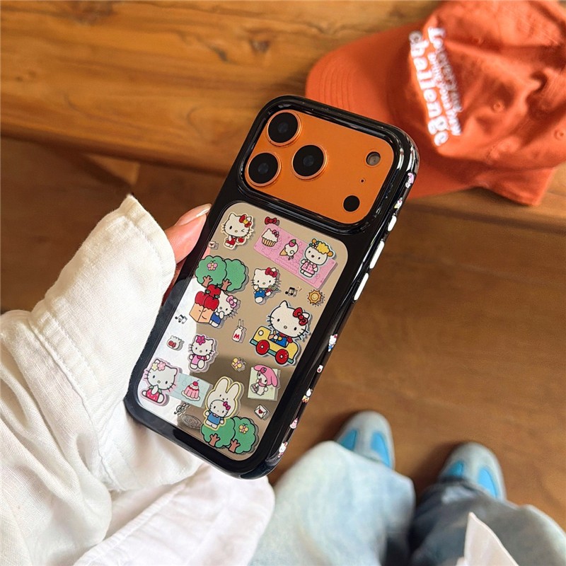 IPhone 17 Pro Max Mirror Cat pattern Vỏ điện thoại chất liệu Acrylic